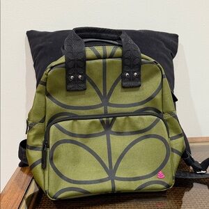 Green and Black Patterned Backpack